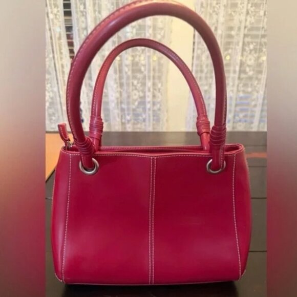 Wilson Genuine Leather Red Satchel Handbag 90s Vintage Y2K Like New Condition - Picture 13 of 13